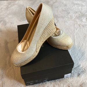 J.Crew Metallic Canvas Espadrille Wedges